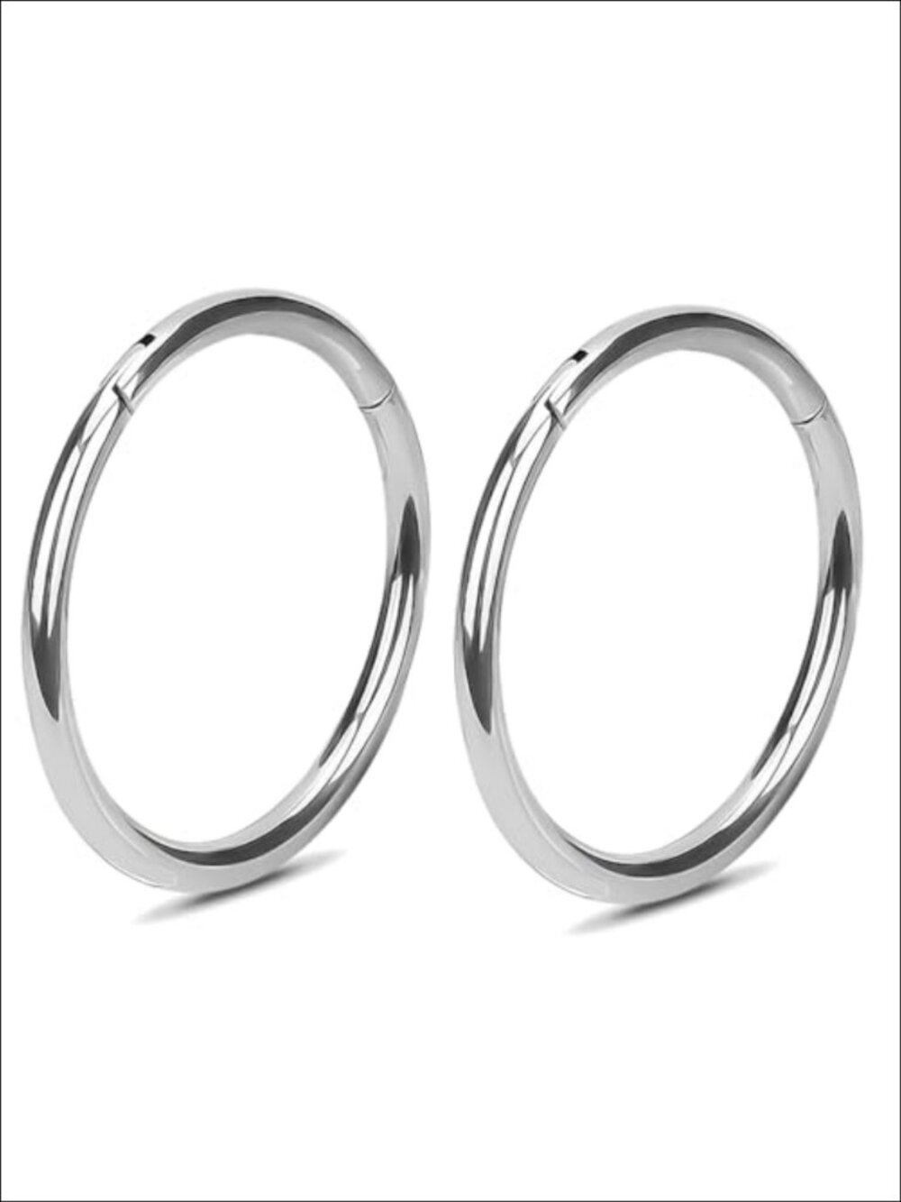 Titanium Hinged Nose Ring Hoop 2Pc 18G 8mm Clicker Septum Cartilage Earring